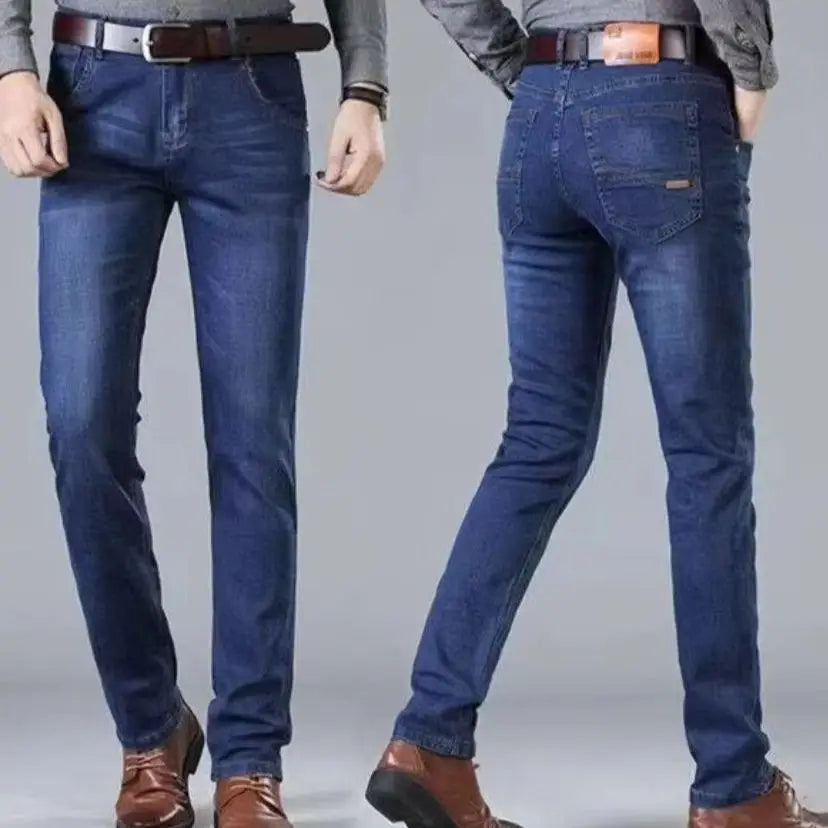 2025 Spring New Mens Slim Fit Classic Skinny Jeans Casual Street Style Casual Mens Skinny Jeans Male Slim Fit Pencil Denim Blue